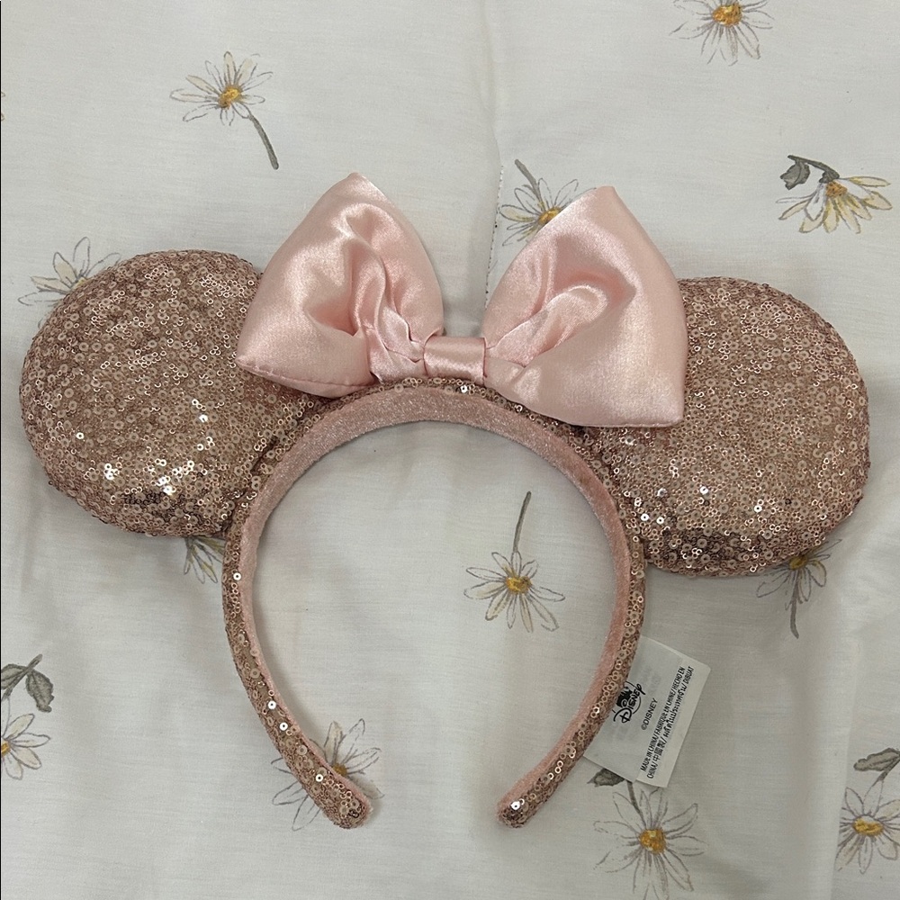 Pink Sequin Sparkly Disney Mickey Mouse Ears Headband Princess Ethereal Fantasy